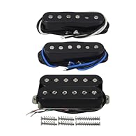 Item: Alnico 5 Guitar SSH Pickups . Type: Single Coil / Single Coil / Humbucker Pickups. Position: Neck / Middle / Bridge. Magnet: Alnico 5 (Alnico V). Neck&Middle: Single Coil Pickups, Staggered Pole Pieces, Fiber Plate Bobbins, 2 Output Cables Brid...