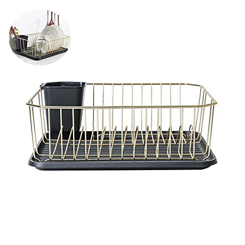 Baiwka - Escurreplatos para Fregadero (Acero Inoxidable, 304, con Soporte para Utensilios extraíbles), Color Negro