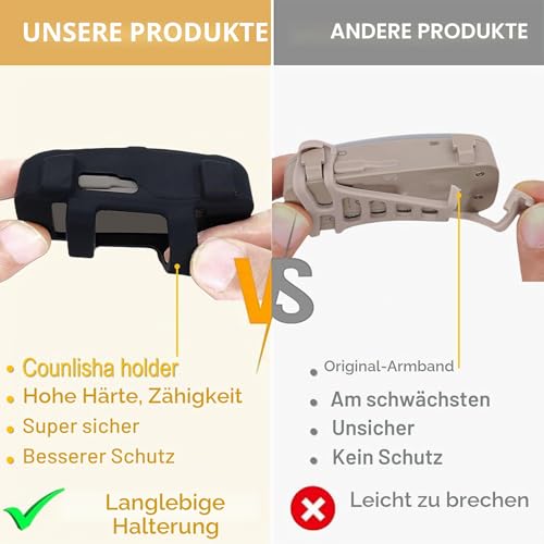 Silikon-Halterung, kompatibel mit tractive GPS Dog 6 Tracker (Version 2025) für Haustierhalsband, strapazierfähige Gummiabdeckung, sichere Hülle mit Gurt, Halskette für Dog6 Tag (2pack,schwarz)