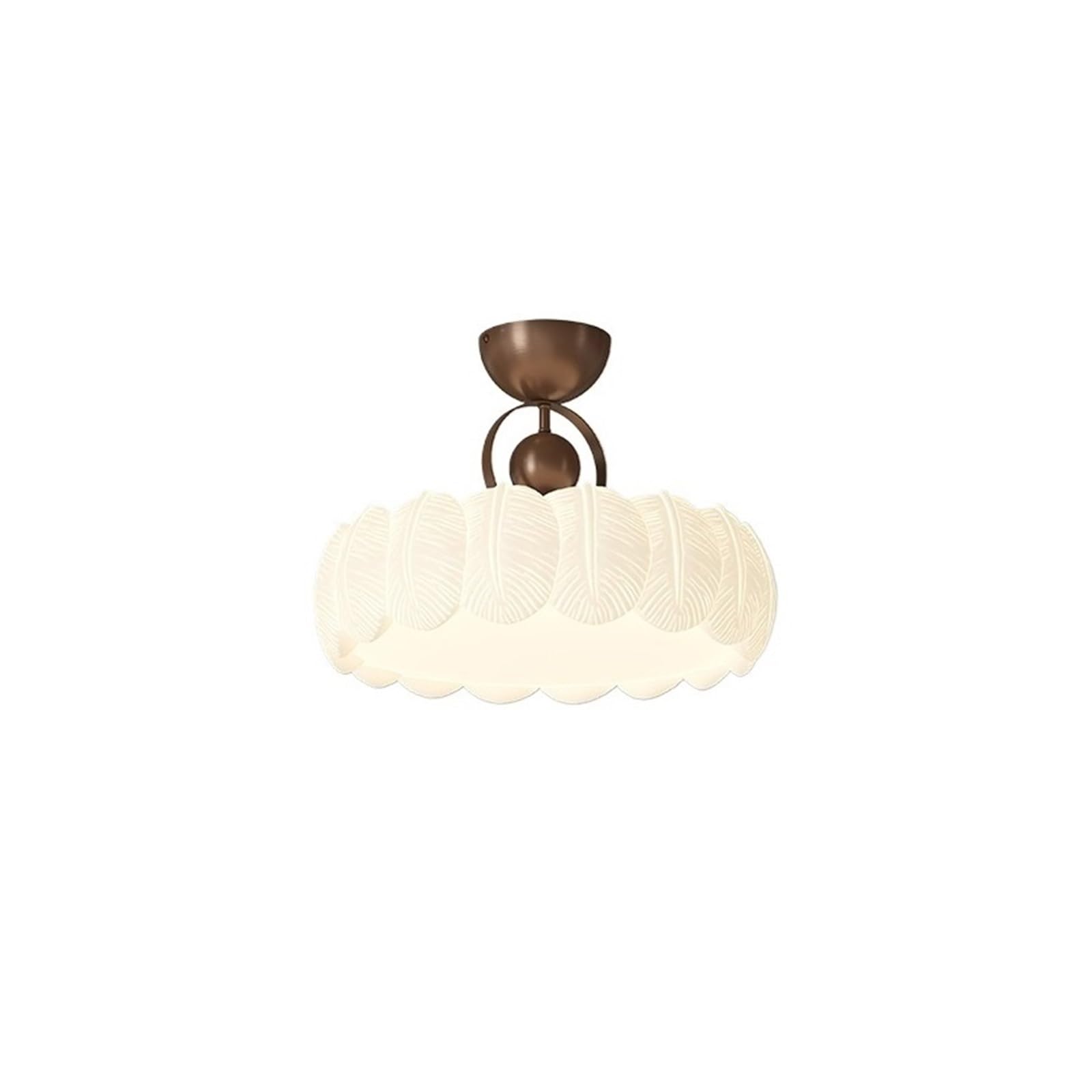 Bx9rE7tK3g Ceiling Light Creative Feather Shape Bedroom Ceiling Light Three-Color Light-Changing Retro LED Lamp for Living Room