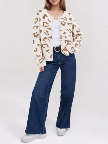 Image of Saodimallsu Womens Striped Cardigan Long Sleeve Button Down Knit Tops | Cute Lightweight Sweaters, Casual, Oversized Loose Fit, Open Front, Cozy Soft, Fall 2026 Fashion Winter