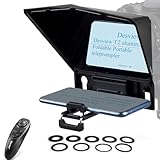 DF DIGITALFOTO T2 テレプロンプター カメラ プロンプター HDディスプレイ 軽量 取り付け簡単 一眼レフカメラ/ビデオカメラ用, プロンプター-カメラ-タブレット-テレプロンプター YouTube/インタビュー/ビデオ録画用 (T2)