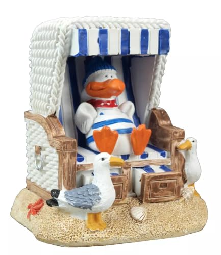 Generisch Maritime Deko Mini Strandkorb mit Möwen - Piet - 7,5x6,5x5cm Möwe Polyresin blau-weiß (BW) Generisch Maritime Deko Mini Strandkorb mit Möwen - Piet - 7,5x6,5x5cm Möwe Polyresin blau-weiß (BW)