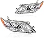 GOHATI Headlights Assembly Compatible with 2007 2008 2009 Camry GTYCM07-A2 Headlamps with Chrome Housing Amber Reflector Clear Lens Replace OE # 81170-33662, 81130-33662