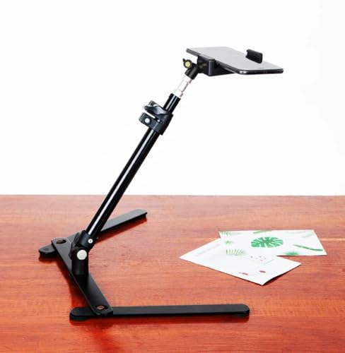 Image of LikeStar Adjustable Overhead Phone Stand and Mobile Bracket for Recording, Streaming & Tutorials - Foldable Tripod Mount Holder for Desk, Drawing, Crafting, Cooking, DIY Videos, and Online Teaching