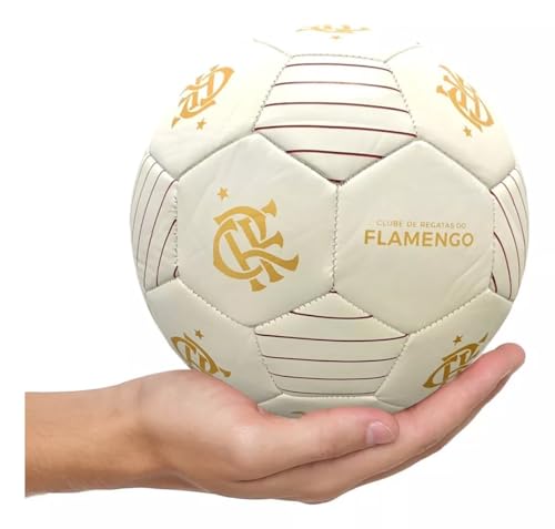 Mini Bola do Flamengo Branca/Dourado Oficial - Futebol