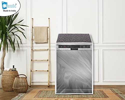 Image of Classic Dishwasher Cover Suitable for LG of 12, 13, 14 and 15 Place Setting (63cmsX63cmsX81cms, Black & Grey)