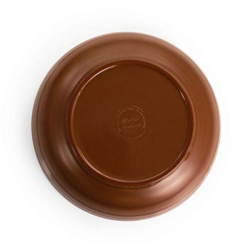 Elama Lightweight Dinnerware Set, 12 Piece, Charcoal And Brown #TOP2