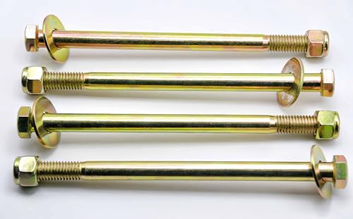 Image of 1 /2 inch x 8 inch Hex Head Bolt by Color Galvanization with Nylon Lock nut and Large Size Washer Assortment Kit,Alloy Steel,Grade 5.(4pcs Pack)