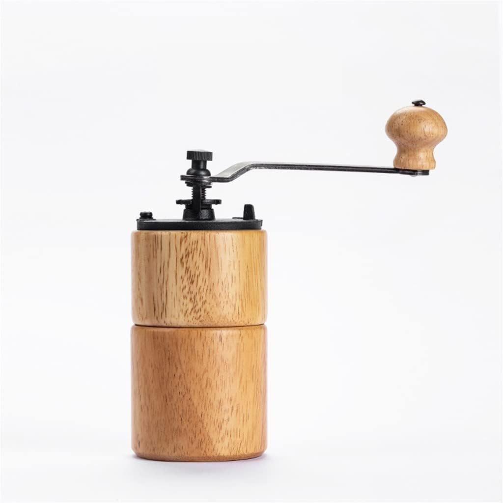 Mini Portable Wood Manual Coffee Bean Grinder Travelling Adjustable Burr Mill for Drip(D)