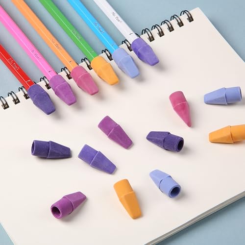 Image of Mr. Pen- Pencil Top Erasers, 120 Pack, 6 Different Twilight Pulse Colors, Latex-Free & No Smudge Pencil Eraser Tops