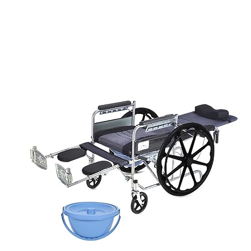 車椅子車折りたたみ軽量小型高齢者トイレ付き多機能麻痺歩行車 (メカニカル+ホイール一体型ダブルシートクッション【寝そべることも可能】)
