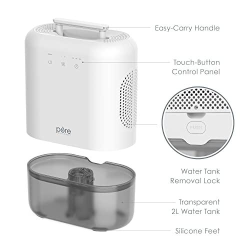 Pure Enrichment® Puredry™ Elite Dehumidifier – Extra-Large 2L Water Tank With Auto Shut-Off, Removes 20 Oz. (600 Ml) Per Day Of Moisture From Closets, Bathrooms, Rvs, Basements, Bedrooms, And Offices #TOP4