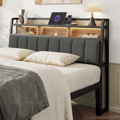 Lefurture Queen Headboard Only with Storage, Upholstered Headboards for Queen