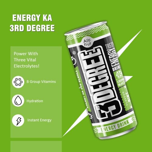 Image of Alo Frut 3rd Degree Mint Flavour Energy Drink | Energy Ka 3rd Degree (Mint Cosmic Blast)| Energy Drink for Workout | for Men and Women | - 250ML (Pack OF 6)