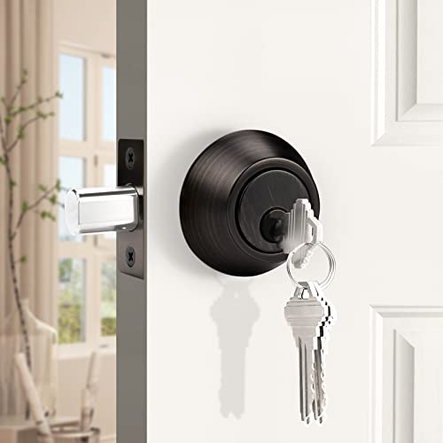 Probrico Single Cylinder Deadbolt Exterior Door Keyed Entry Oil Rubbed Bronze Finish #TOP3