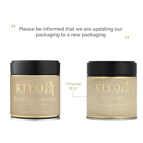 Kiyo Matcha Heritage Grade Densho Ceremonial Uji Matcha - Pure Japanese First Harvest Ceremonial Grade Matcha Green Tea Powder from Uji, Japan (40g/1.41oz)