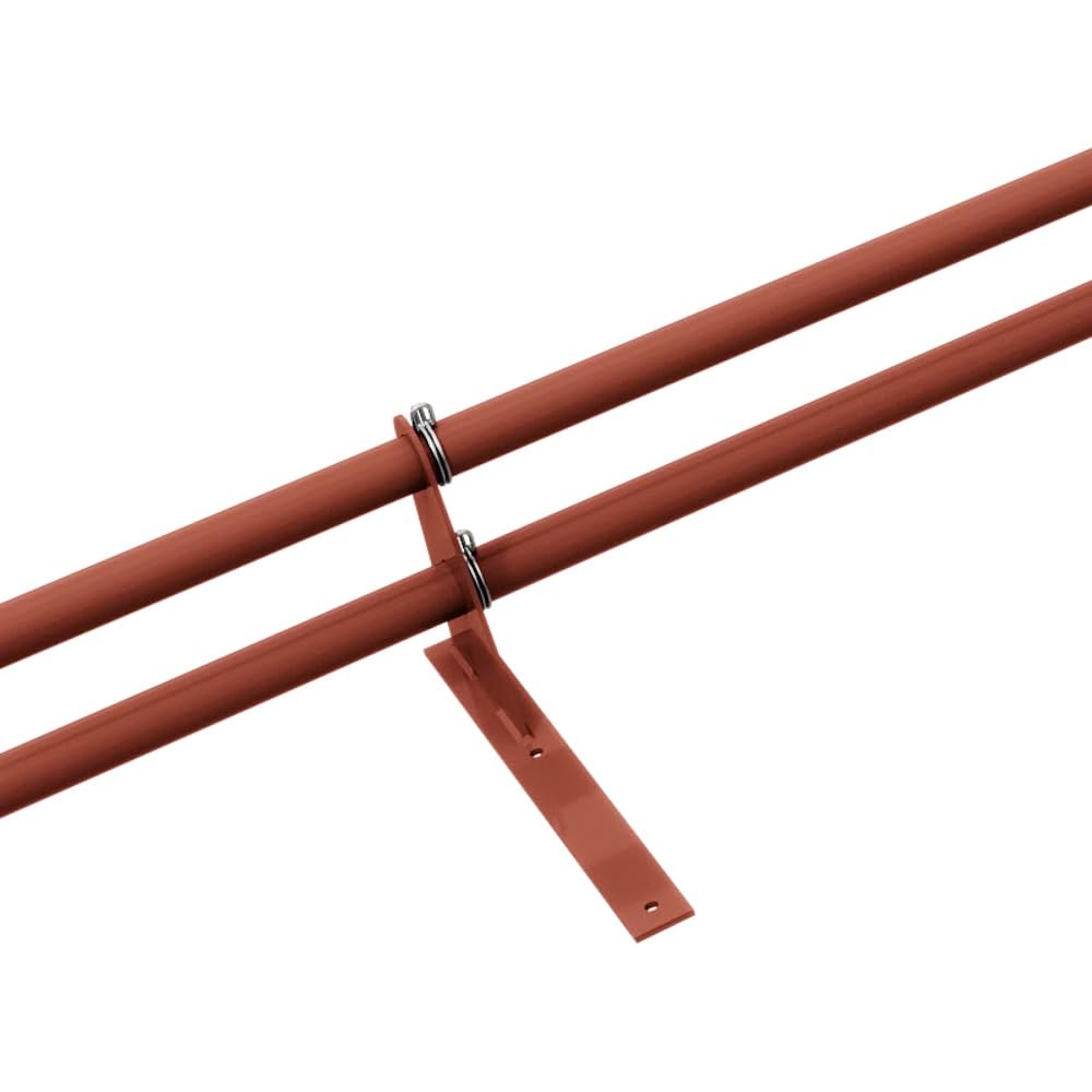 Parotec PARE-NEIGE Kit Tubulaire Complet 3,0 m (300 cm) - Pour bac acier, bitume & shingles – pare-neige/système antineige - 2 tubes, 5 supports - 10 couleurs - RAL 8004 Rouge tuile (terre cuite)