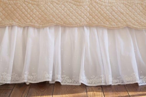 Daisy Dot Cotton Bedskirt Size: Twin, Color: White