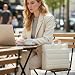 TECOOL 15,6 16 Zoll Laptoptasche, Puffy Aktentasche Schultertasche für 15 15.6 16 Zoll Acer Asus Lenovo HP Dell Notebook Laptop Tasche MacBook Pro 15 16 Umhängetasche Wasserdicht - Beige