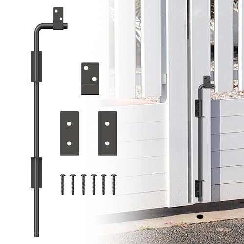 Image of 36 inch Heavy Duty Cane Bolt Gate Drop Rod with Upgraded Design, Square Gate Drop Rod for Wood PVC Vinyl Metal Yard Gate Latch-1 Pack