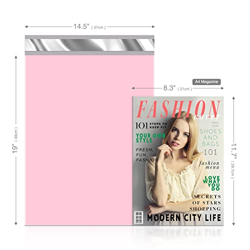 Fuxury Poly Mailers 14.5x19 Inch 50pc Shipping Bags for Small Business Pink - Image 2