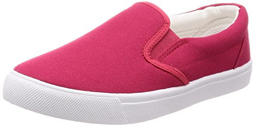 [アミアミ] スリッポン スニーカー 累計12万足突破 カジュアル レディース シューズ シンプル FKL004 (22.5cm, レッド(キャンバス))