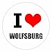 I Love Wolfsburg in due taglie adesivi multicolore JDM Decal Sticker Racing, 8 x 8 cm