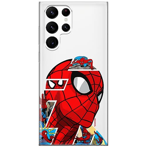 ERT GROUP Coque de téléphone Portable pour Samsung S22 Ultra Original et sous Licence Officielle Marvel Motif Spider Man 042 Parfaitement adapté à la Forme du téléphone Portable, partiel imprimé