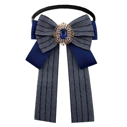 Image of Womens Bow Tie Adjustable Rhinestone Bowtie for Women Ladies Girls Pre-tied Womens Tie for Shirt Suit Uniform