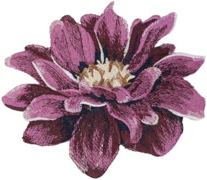 Embroidered Nail Bead Flower Patches | Tulle Applique For Wedding Dresses & DIY Clothing (Light Purple Pink, 13.4x5.9 Inch) - View #3