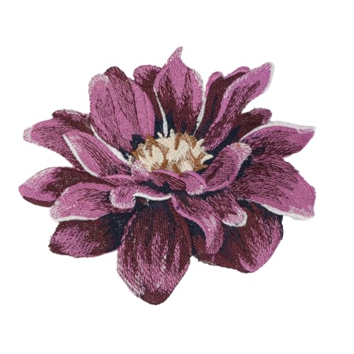 GARAAN - Machine Embroidered Applique, Embroidery Patch, Sew on Patches, DIY Projects, Dahlia Flower (Pack of 3)