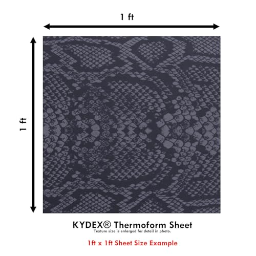 Image of KYDEX Thermoform Sheet - (P1 Texture) - (Infused Print) - (12in x 12in) - (Snake Skin - Gunmetal Rattler) - (1 Sheet) - (for Holster Making & Hobby) - (USA Made)