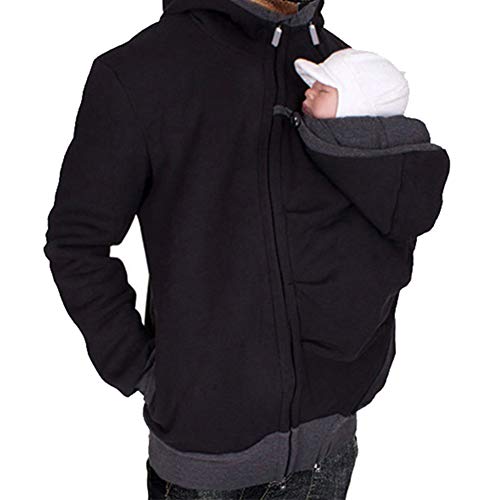 Mens Kangaroo Jacket for Dad and Baby Carrier Hoodie Pullover Sweatshirt3