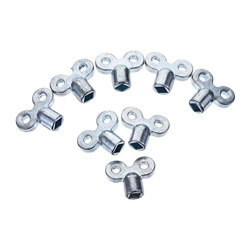 Mikikit 10-Pack Zinc Alloy Radiator Bleed Key Set Plumbing Wrench for Heating Systems Square Socket Design for Radiator Maintenance