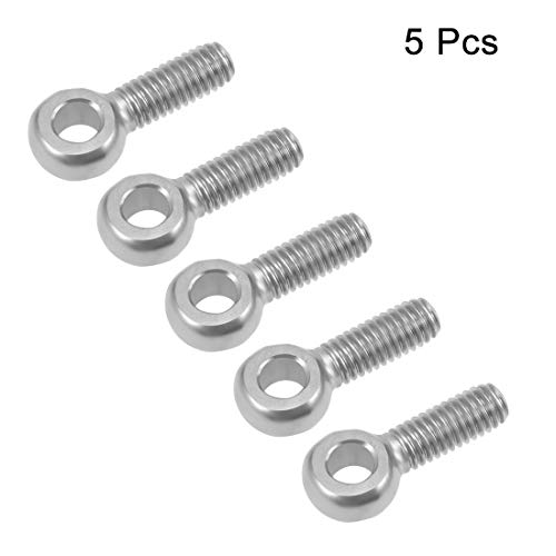 Image of uxcell M6 x 20mm Machinery Shoulder Swing Lifting Eye Bolt 304 Stainless Steel Metric Thread 5pcs