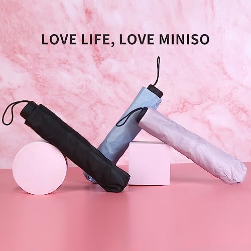 Image of MINISO Umbrella 3 Fold, Winter UV Protection Silver Coating Layer Travel Portable Sun Umbrella for Women & Men