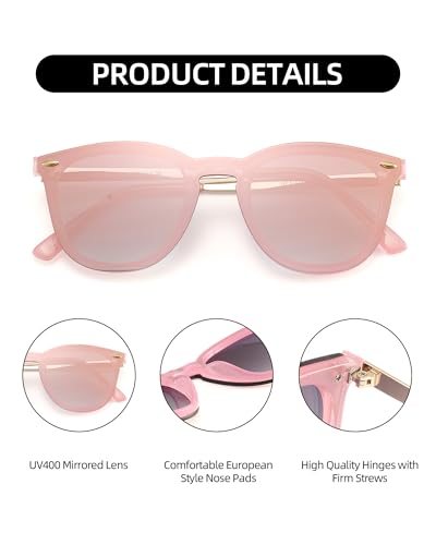 JIM HALO Trendy Rimless Mirrored Sunglasses Reflective Sun Glasses for Women Men4