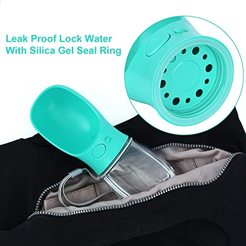 Dog Water Bottle, Leak Proof Portable Puppy Water Dispenser, Dog Cat Pet Outdoor Travel Drink Bottle Bowl, Walking Travelling Drinking Cup, Food Grade (350ml /20 oz Blue) - Image 6