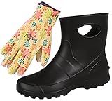 LEMIGO Garden Damen Gummistiefel Regenstiefel aus EVA Schaumstoff sehr Leicht 36-41 EU (Schwarz, eu_footwear_size_system, adult, numeric, medium, numeric_39)