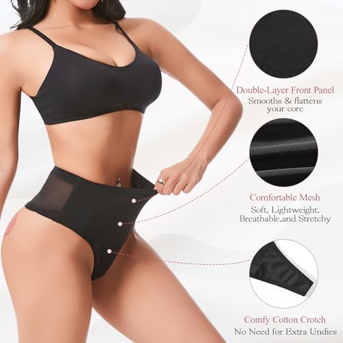 Tummy Control Thong Shapewear Underwear for Women Low Rise Seamless Body Shaper Girdle Compression Panties3