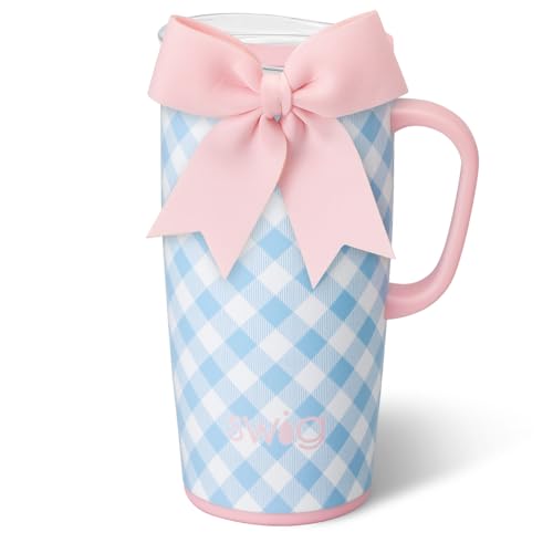 Swig Life 22oz Insulated Travel Mug with Handle & Lid, Gingham
