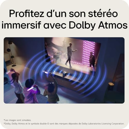 LG CineBeam S Vidéoprojecteur Laser PU615U Focale Ultra Courte pour Home Cinema, 500 lumens ANSI, 4K UHD 100 Pouces 2160p, Projection Entre 40" ~100", LG Smart webOS 24, Bluetooth 5.0, Dolby Atmos