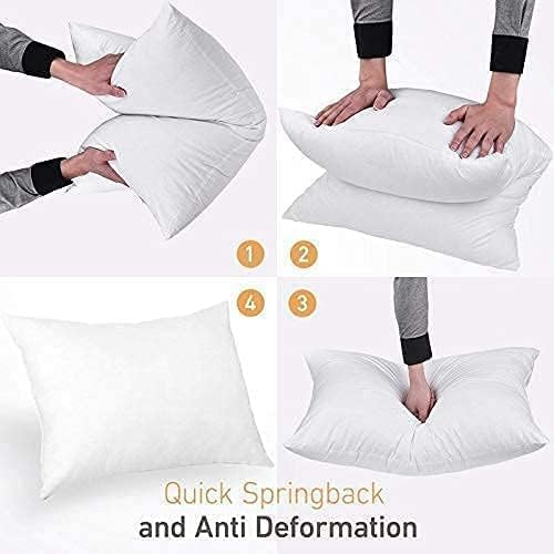 Image of MINIMART Microfiber Pillows Set of 6 Height Adjustable with Stripes for Sleeping | Set of 6 | 41x61 cm - White (6, White, King (U.K. Standard) S0-2