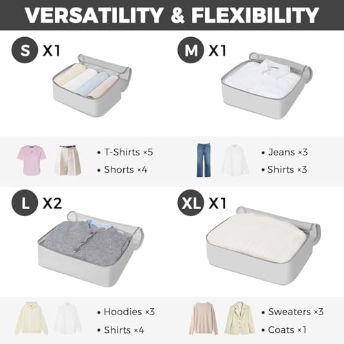 Image of BAGAIL 9 Set Packing Cubes with Packing List Luggage Packing Organizers for Travel Accessories (Light Grey)