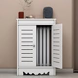 Copritermosifone in Stile Moderno, Copritermosifoni per la Casa, Copri Termosifone a Legna a 2 Ante con Ripiano Superiore, Organizer Decorativo(60x80x25cm/24x31x10in)