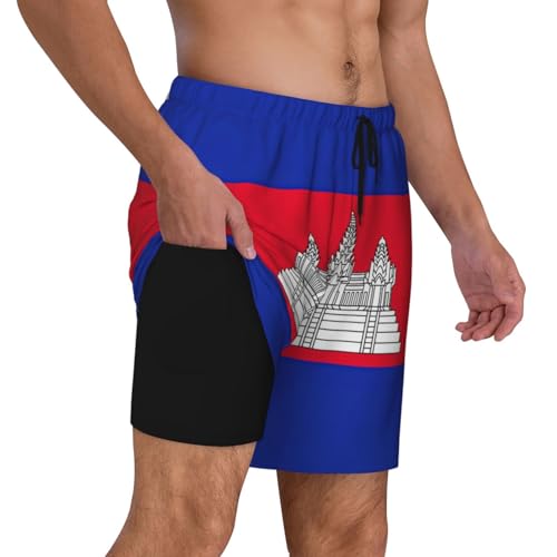 Short de bain Cambodge homme avec doublure de compression séchage rapide