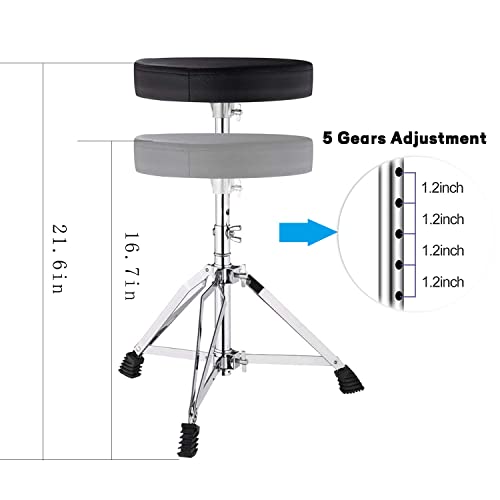 MoResolune Adjustable Drum Throne, Padded Round Drum Stool, Black by MoResolune - Used condition - Image 6