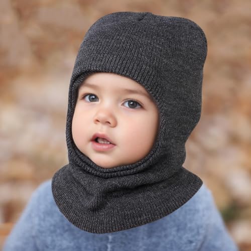 Zcargel Kids Winter Hat 2 in 1 Hat Scarf Neck Warmer Warm Knitted Beanies Caps for Boys Girls 6 Months-8 Year Cold Essentials4
