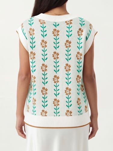 Image of Saodimallsu Womens V Neck Sweater Vest Oversized Ribbed Knit Sleeveless Casual Loose Fit Pullover Tank Top